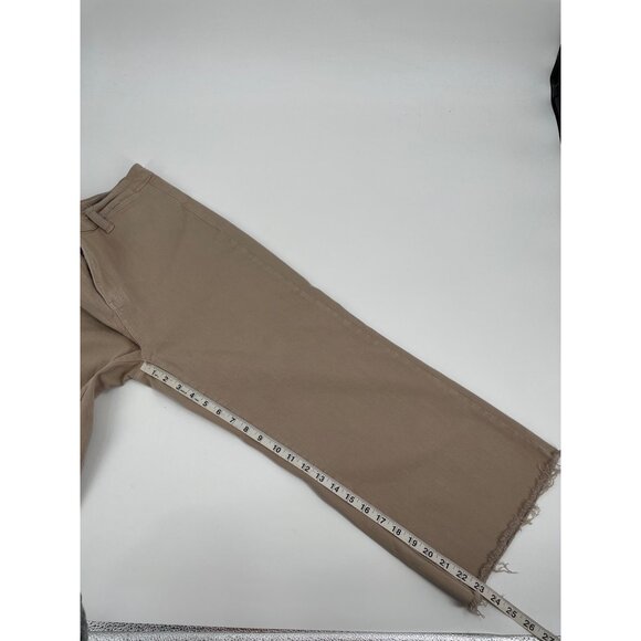 Judy Blue Womens Beige Frayed Hem Wide Leg Cropped Pants Size 15/32 Neutral - Picture 8 of 10
